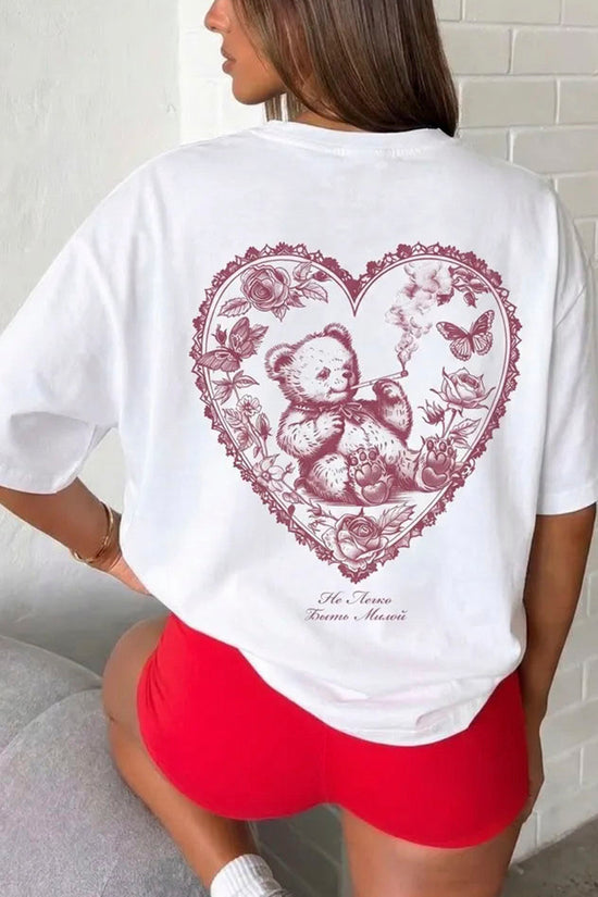 Heart Graphic Oversized T-Shirt