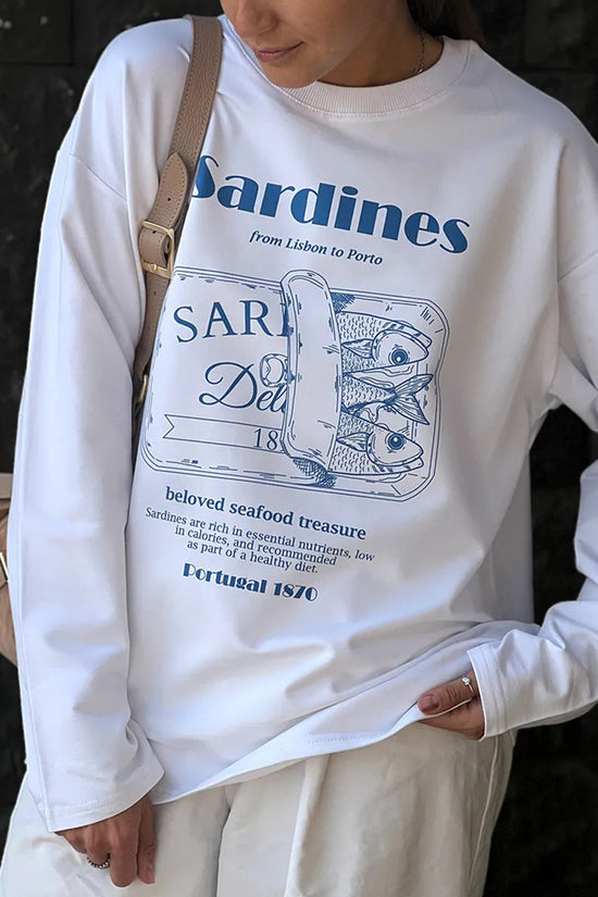 Graphic Sardines Long Sleeve Tee