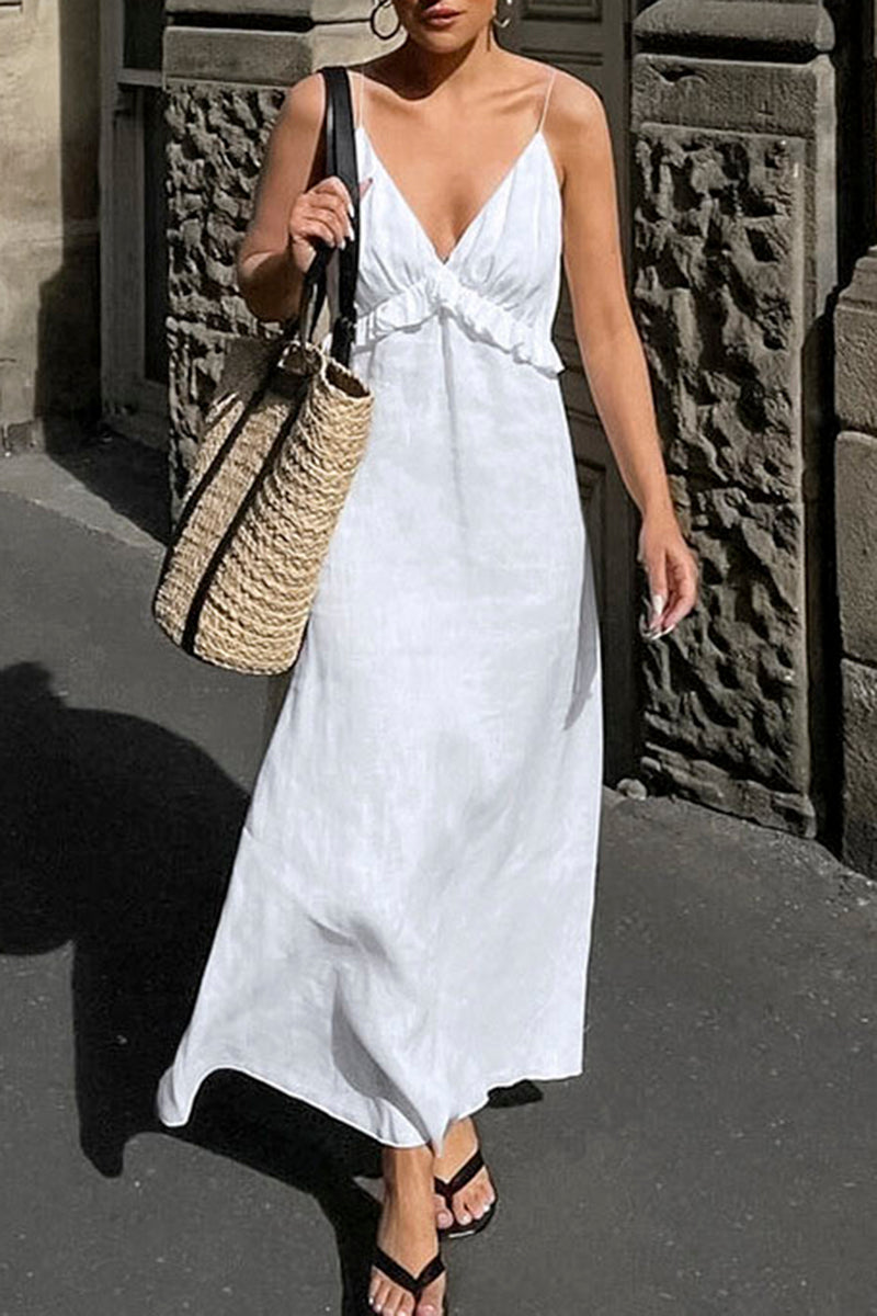 Sleeveless V-Neck Maxi Dress