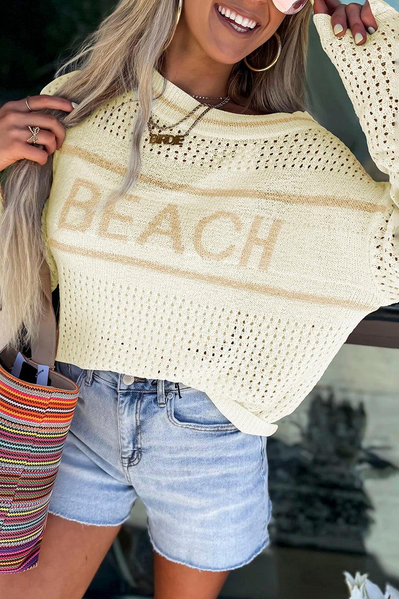 Hollow Out Knitted Dolman Sweater