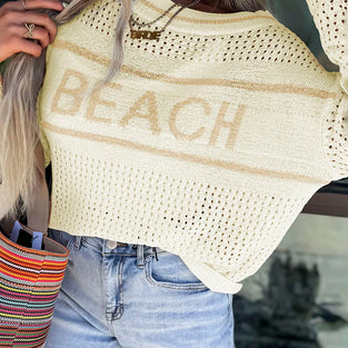 Hollow Out Knitted Dolman Sweater