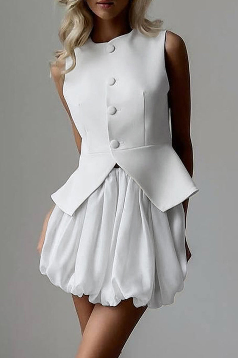 Elegant Sleeveless Skirt Set