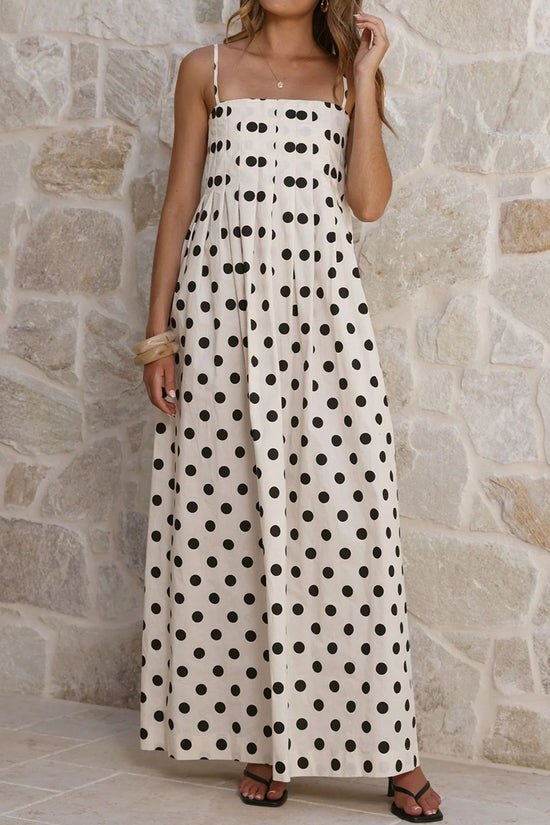 Polka Dot Sleeveless Maxi Dress