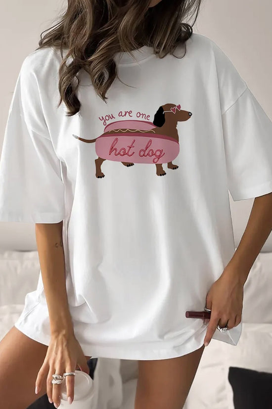 Oversized Dog Graphic T-Shirt