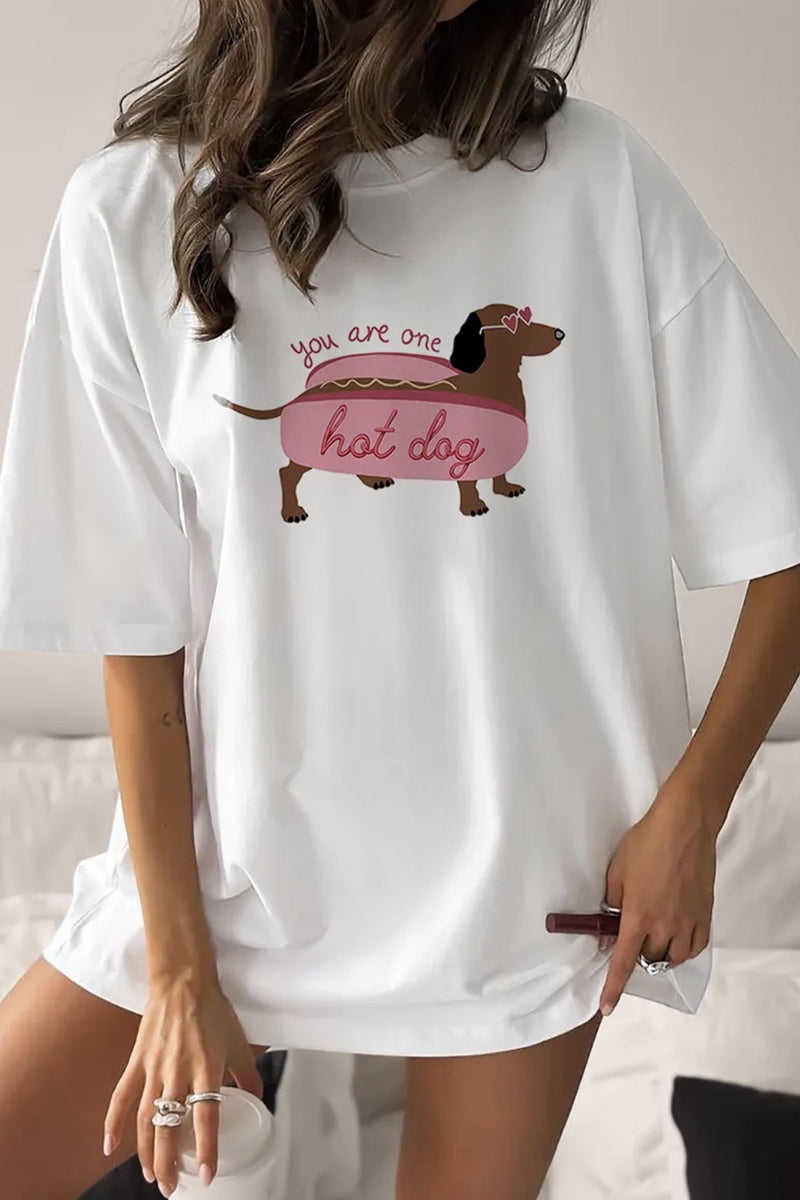 Oversized Dog Graphic T-Shirt