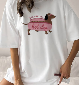 Oversized Dog Graphic T-Shirt