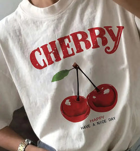 Cherry Graphic Casual T-Shirt