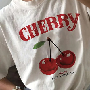 Cherry Graphic Casual T-Shirt