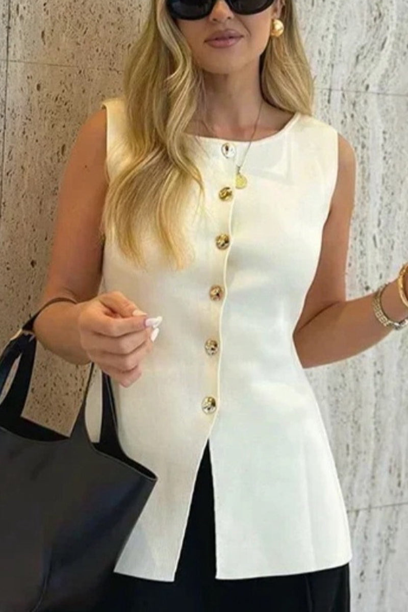 Button-Up Sleeveless Vest