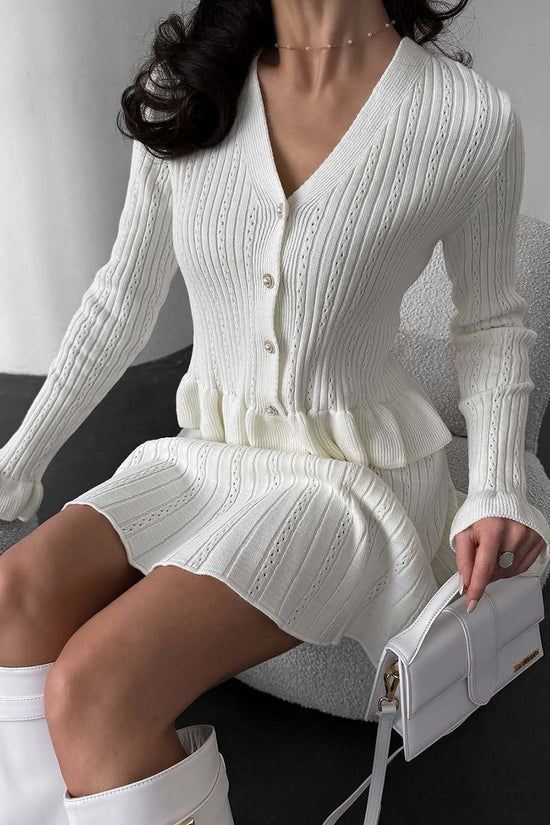 Chic Cardigan and Skirt Combo