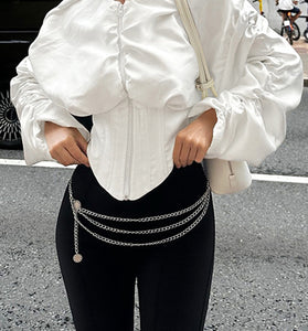 Voluminous Sleeve Corset Blouse