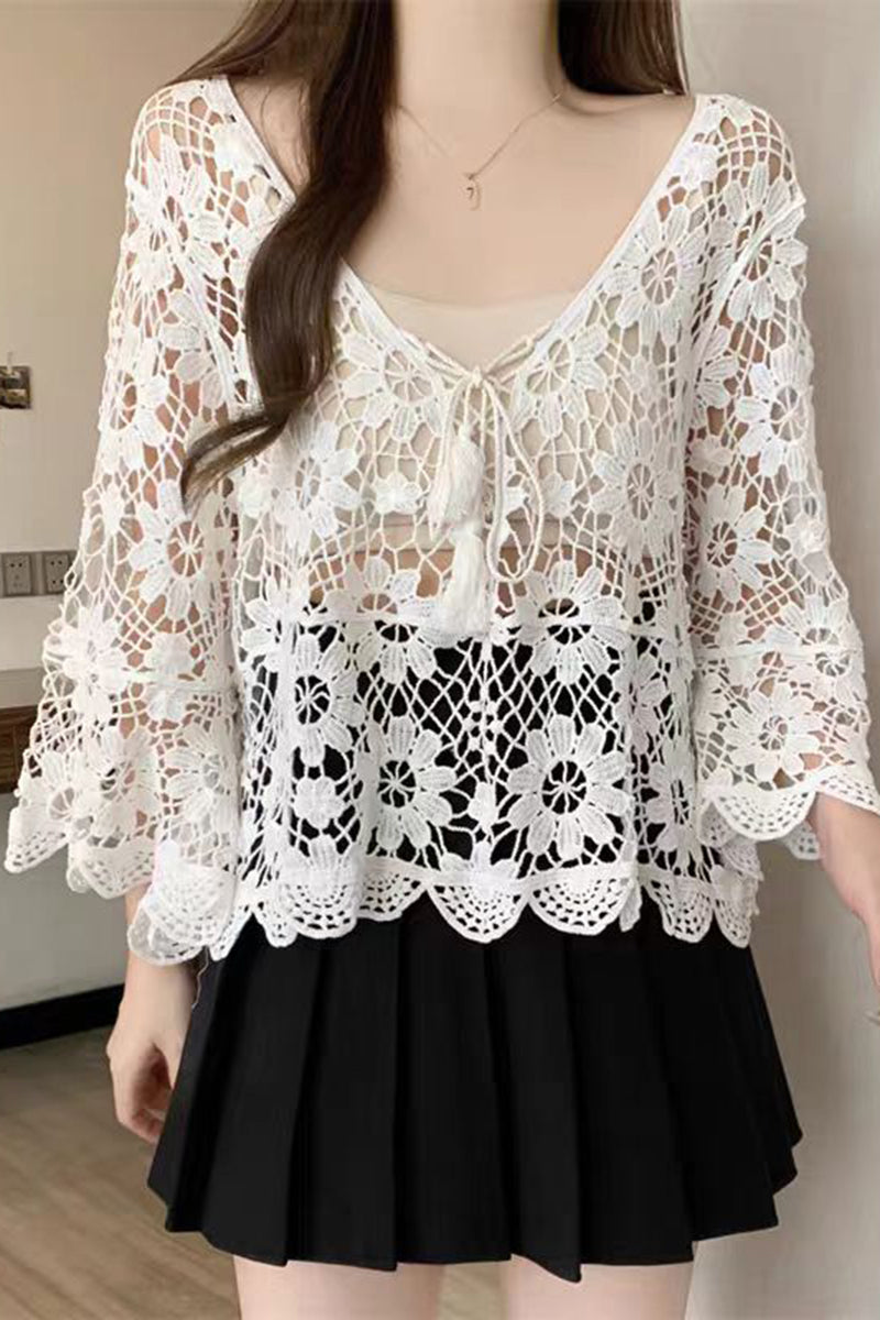 Floral Lace Crochet Blouse