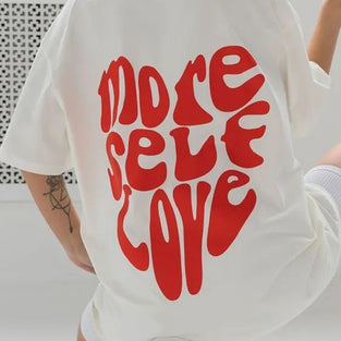 Bold Graphic Tee with Heart Motif