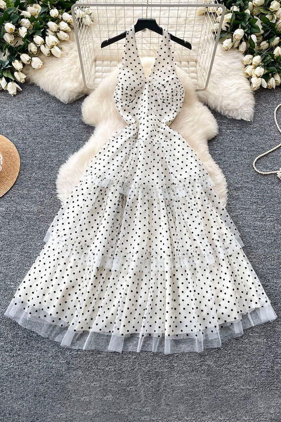 Polka Dot Sleeveless Casual Dress