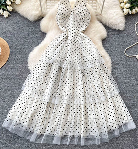 Polka Dot Sleeveless Casual Dress