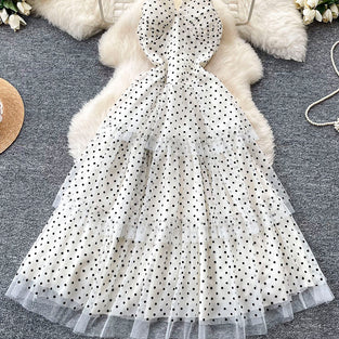 Polka Dot Sleeveless Casual Dress