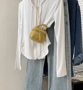 Stylish Hooded Zip-Up Top