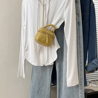 Stylish Hooded Zip-Up Top