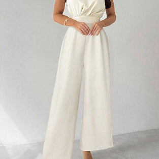 One-Shoulder Elegant Wide-Leg Jumpsuit