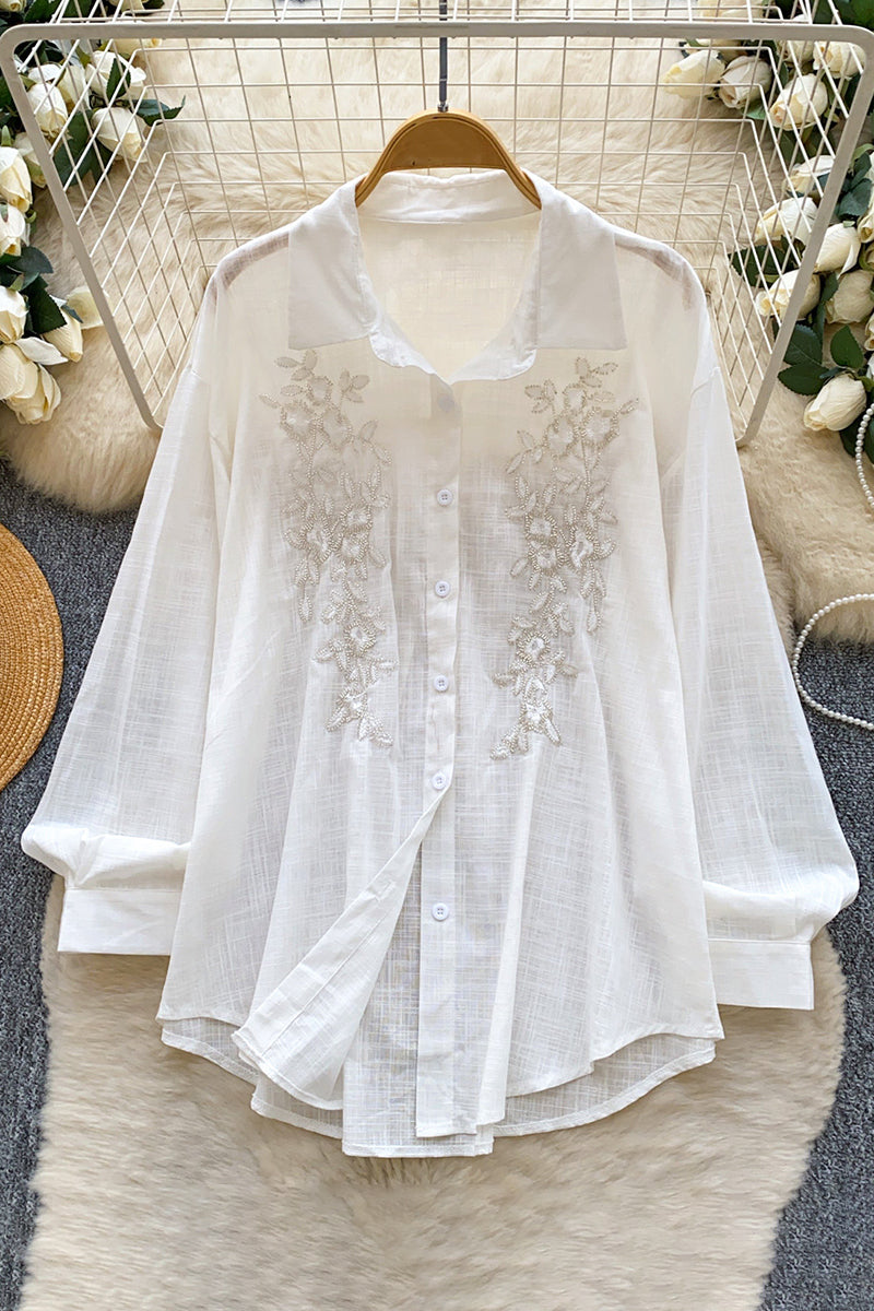 Floral Pattern Button-Up Shirt