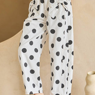 Polka Dot Straight Jeans
