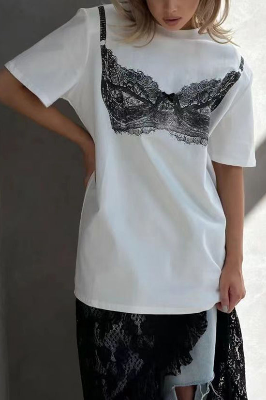 Chic Lace Graphic T-Shirt