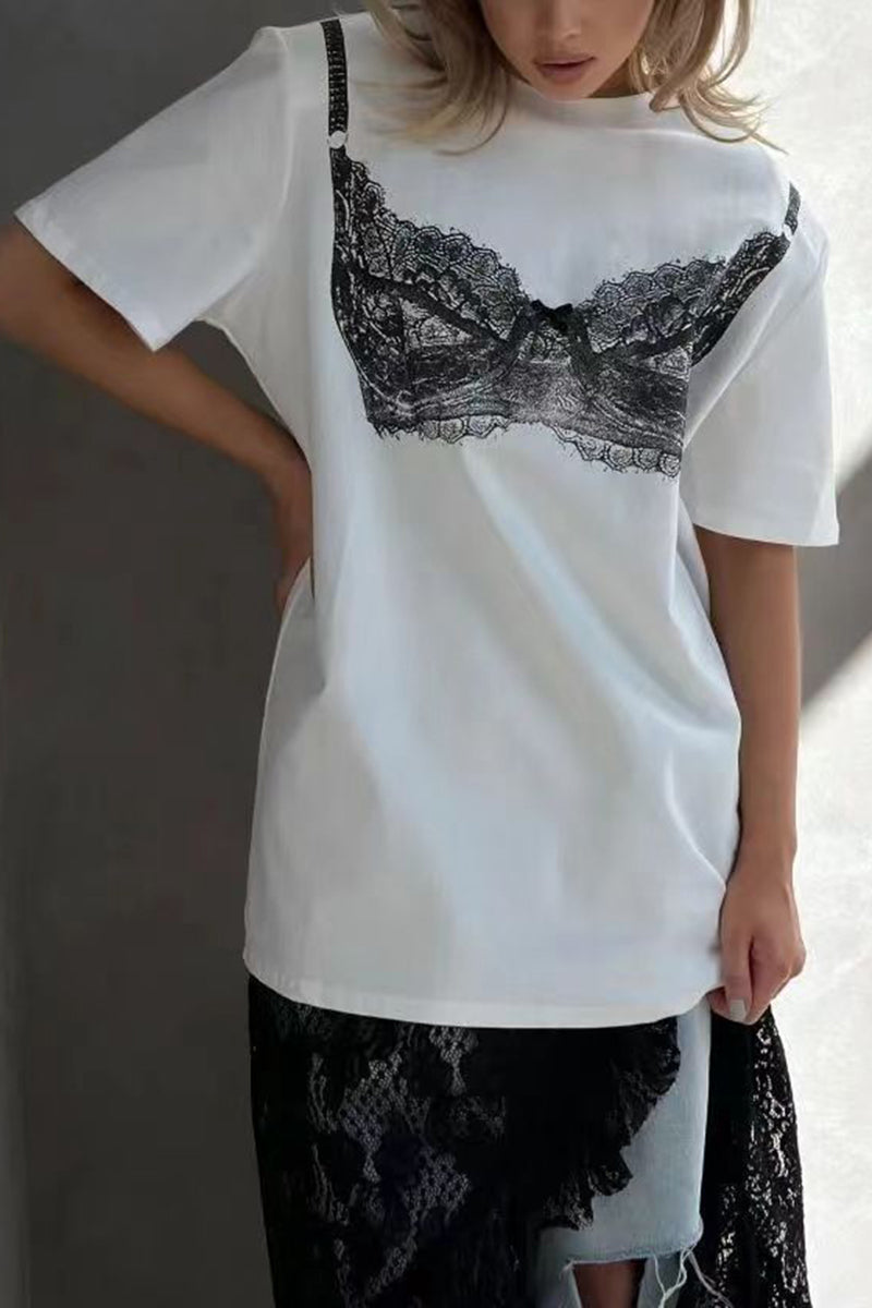 Chic Lace Graphic T-Shirt