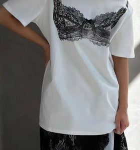 Chic Lace Graphic T-Shirt