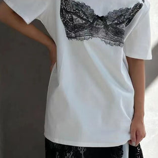 Chic Lace Graphic T-Shirt