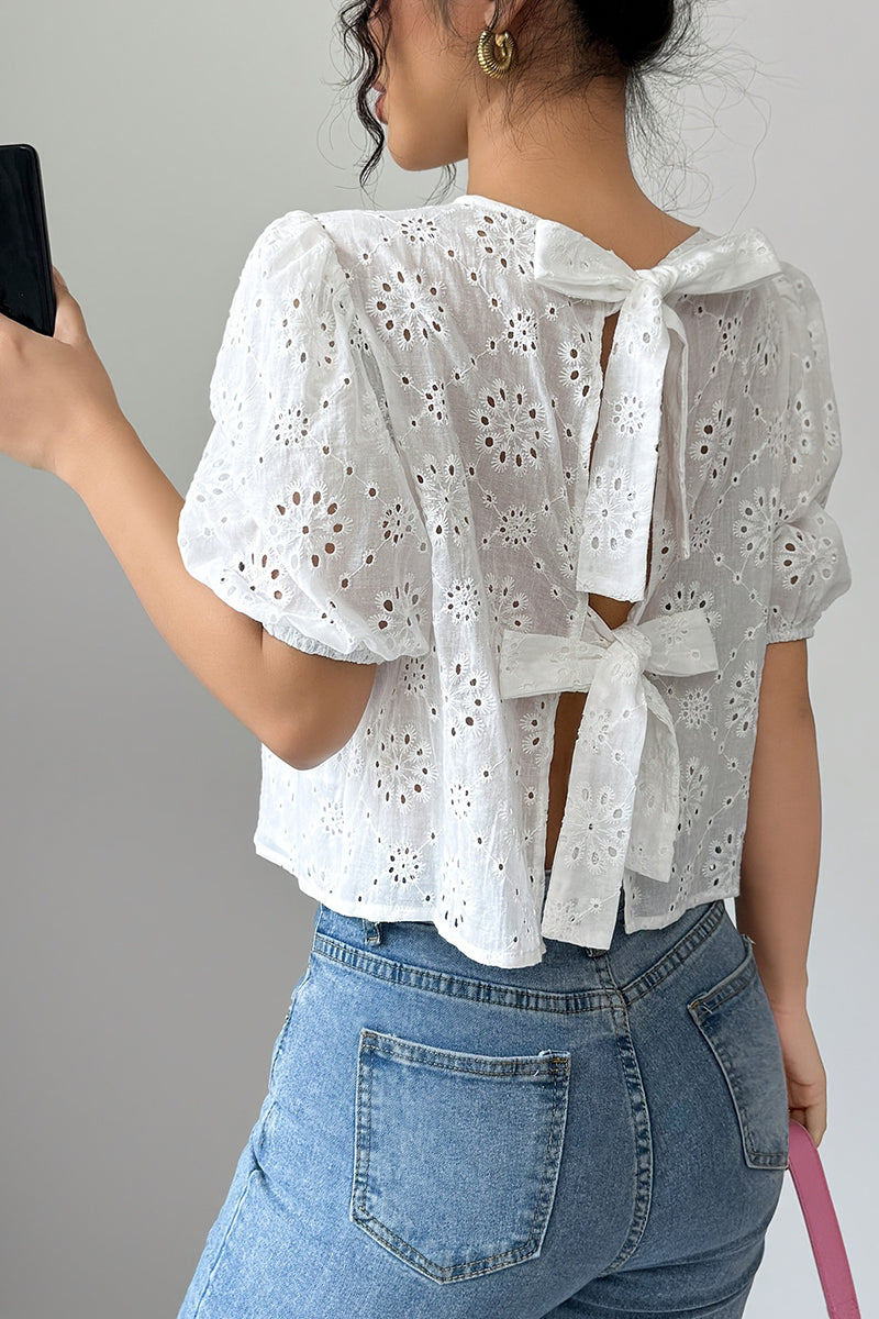 Stylish Bow Tie Back Blouse