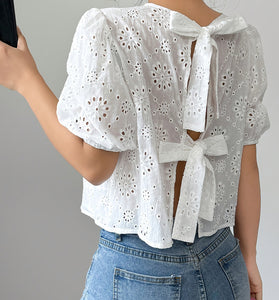 Stylish Bow Tie Back Blouse