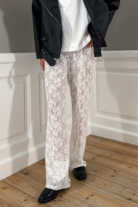 Lace Pattern Casual Pants