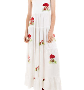 Mushroom Print Maxi Dress