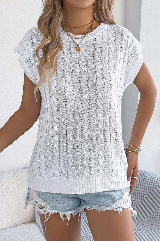Cable Knit Sleeveless Sweater