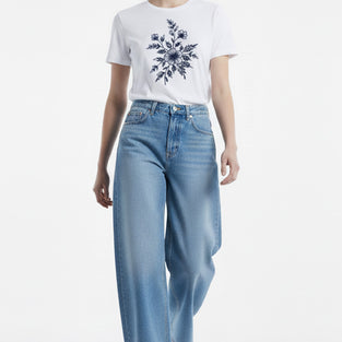 Botanical Bloom Embroidered T-Shirt
