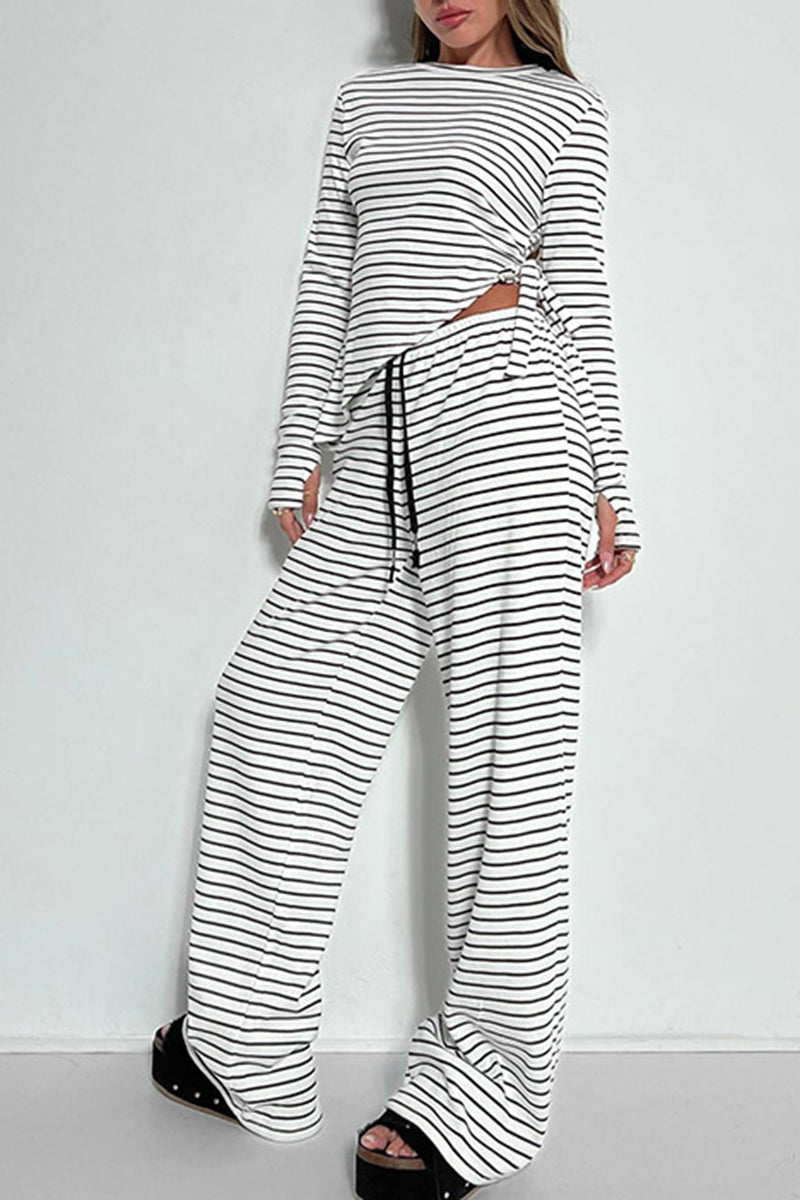 Striped Long Sleeve Pants Set