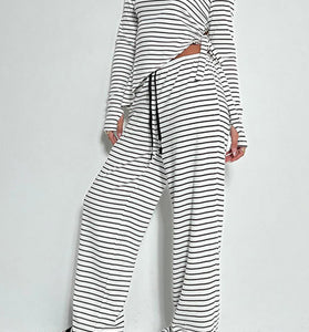 Striped Long Sleeve Pants Set