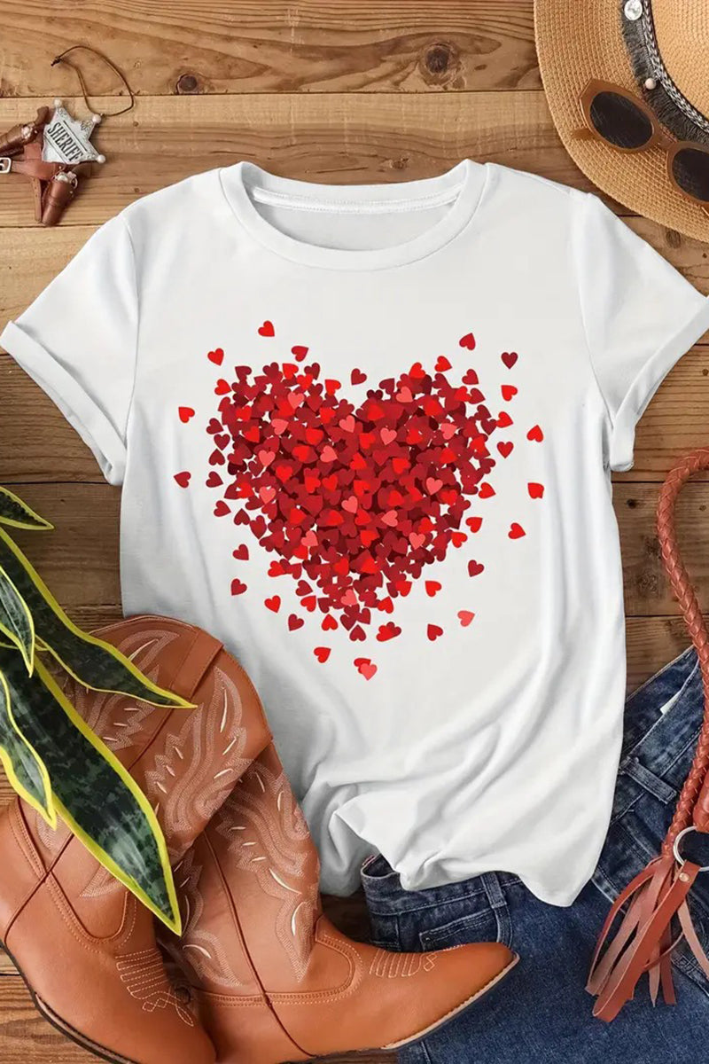 Heart Print Casual T-Shirt