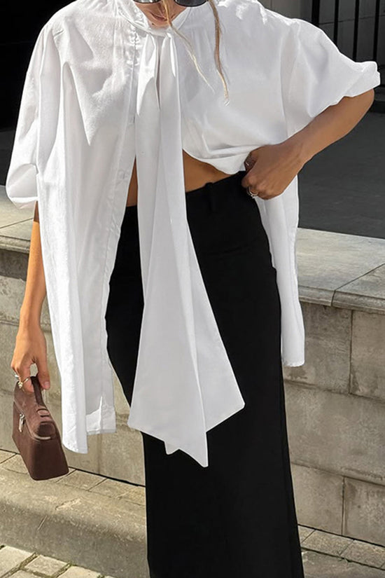 Oversized Bow Tie Blouse