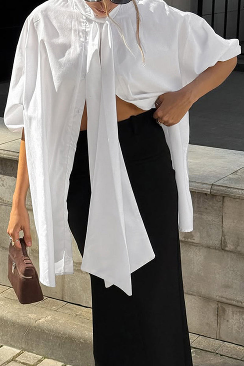 Oversized Bow Tie Blouse