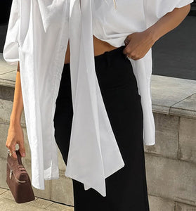 Oversized Bow Tie Blouse