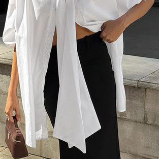 Oversized Bow Tie Blouse