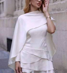 Elegant Layered Cape Mini Dress