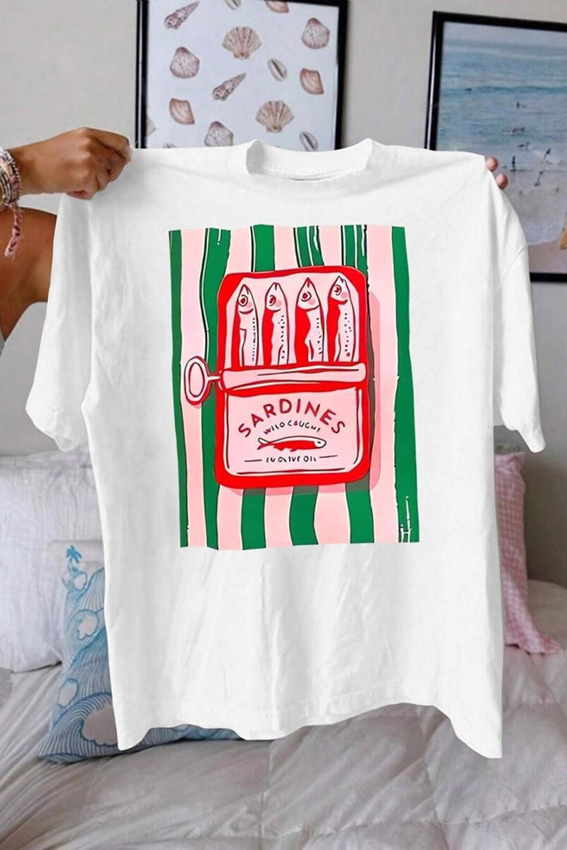 Quirky Sardine Graphic T-Shirt