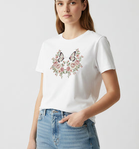 Butterfly Garden Embroidered T-Shirt