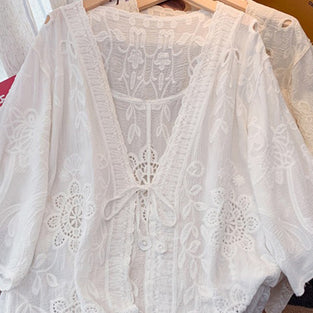 Elegant Floral Swim Cover-Up