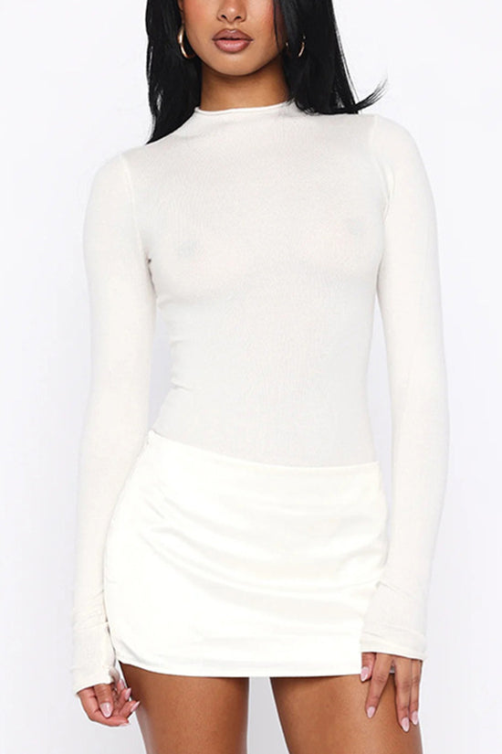 Long Sleeve Mock Neck Bodycon Dress