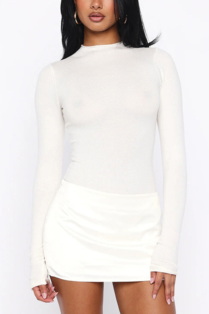 Long Sleeve Mock Neck Bodycon Dress