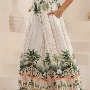 Breezy Printed Wide-Leg Casual Pants