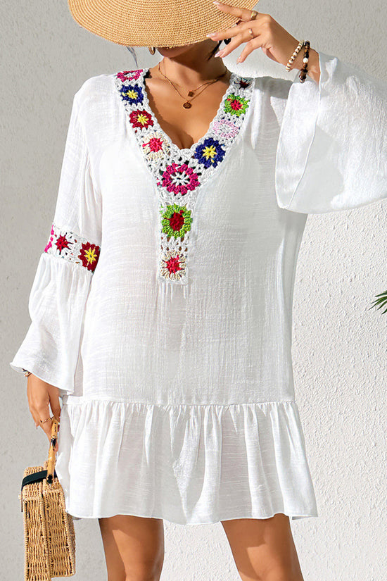 Floral Crochet Boho Beach Cover-Up